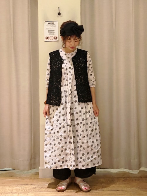 美品☘️TSUHARU リネン100%☘️貝殻刺繍　ワンピース TSUHARU by Samansa Mos2（ツハルバイサマンサモスモス）の