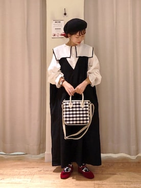 「アイテム（ジャンパースカート）」を使った、はじさん（レディース・155cm・30代）の秋コーディネート