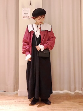 「アイテム（ジャンパースカート）」を使った、はじさん（レディース・155cm・30代）の秋コーディネート