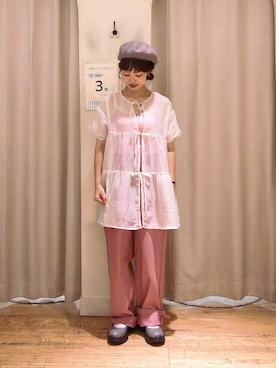 「ehka sopo（エヘカソポ）のアイテム（ハンチング/ベレー帽）」を使った、はじさん（レディース・155cm）の夏コーディネート