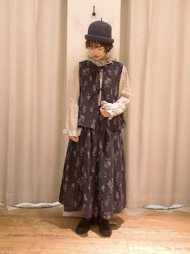 「TSUHARU by Samansa Mos2（ツハルバイサマンサモスモス）のアイテム（ベスト）」を使った、はじさん（レディース・155cm）の秋コーディネート