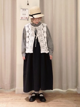 「キャミワンピ」｜「アイテム（シャツワンピース）」を使った、はじさん（レディース・155cm）の春コーディネート
