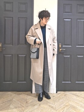 「テーラードコート」｜ますきさん（レディース・165cm）の秋コーディネート