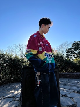「レーシングジャケット」｜「アイテム（その他アウター）」を使った、とらさん（メンズ・173cm）の春コーディネート
