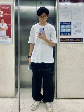 「日系极简」｜周常喜JoKercHOwさん（メンズ・180cm）の夏コーディネート