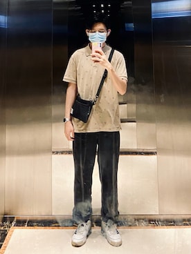 「日系极简」｜周常喜JoKercHOwさん（メンズ・180cm）の夏コーディネート