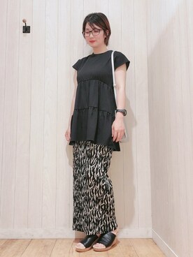 「DRESKIP（ドレスキップ）のアイテム（チュニック）」を使った、Maaaaachanさん（レディース・164cm）の夏コーディネート