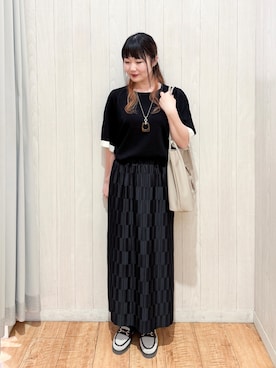 「SHOO・LA・RUE（シューラルー）のメタル×ボストンサングラス（サングラス、ブラウン系）」を使った、愛さん（レディース・165cm）の春コーディネート
