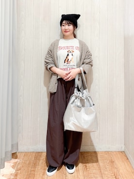 「アイテム（トートバッグ）」を使った、Maaaaachanさん（レディース・165cm）の秋コーディネート