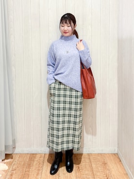 「ニット/セーター」｜「アイテム（アクセサリー）」を使った、Maaaaachanさん（レディース・165cm）の秋コーディネート