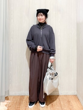 「アイテム（ニットキャップ/ビーニー）」を使った、Maaaaachanさん（レディース・165cm）の秋コーディネート