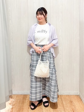 「Miffy（ ミッフィー）のアイテム」を使った、愛さん（レディース・165cm）の夏コーディネート