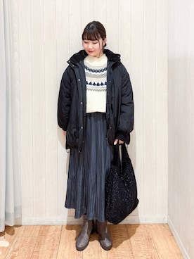 「Cutie Blonde（キューティーブロンド）のアイテム」を使った、愛さん（レディース・165cm）の冬コーディネート