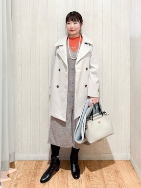 「アイテム（ストール/ショール）」を使った、Maaaaachanさん（レディース・165cm）の秋コーディネート