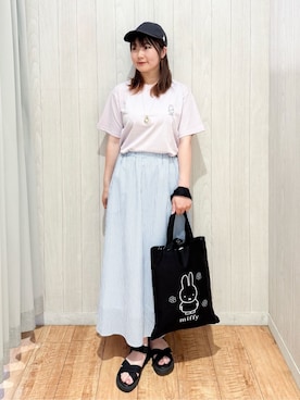 「Miffy（ ミッフィー）のアイテム」を使った、愛さん（レディース・165cm）の夏コーディネート