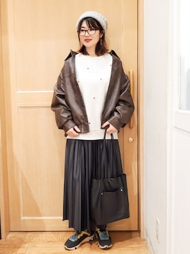 「SHOO・LA・RUE（シューラルー）のアイテム（ニットキャップ/ビーニー）」を使った、Maaaaachanさん（レディース・165cm）の秋コーディネート