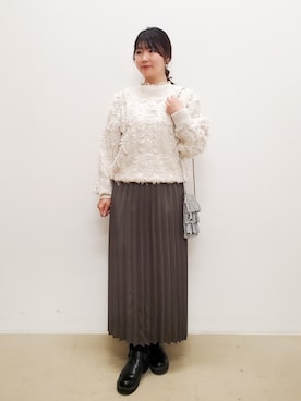 「ブルべ夏」｜「アイテム（ブーツ）」を使った、Maaaaachanさん（レディース・165cm）の冬コーディネート