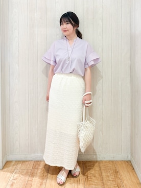 「アイテム（サンダル、ゴールド系）」を使った、Maaaaachanさん（レディース・165cm）の夏コーディネート