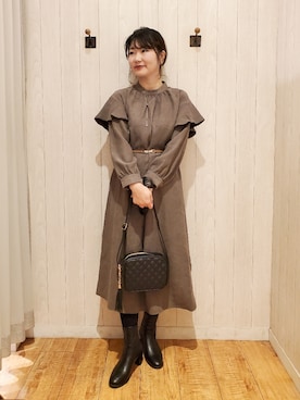 「DRESKIP（ドレスキップ）のアイテム（ワンピース/ドレス）」を使った、Maaaaachanさん（骨格ストレート・レディース・165cm）の冬コーディネート
