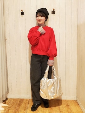 「SHOO・LA・RUE（シューラルー）のアイテム（ニットキャップ/ビーニー）」を使った、Maaaaachanさん（レディース・165cm）の冬コーディネート