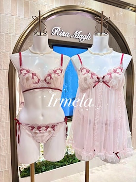 「Risa Magli（リサマリ）のイルメラ ブラジャー (B-C) ＜Side Shape（サイドシェイプ）＞（ブラジャー、レッド系）」を使った、akaneさん（レディース・155cm）の春コーディネート