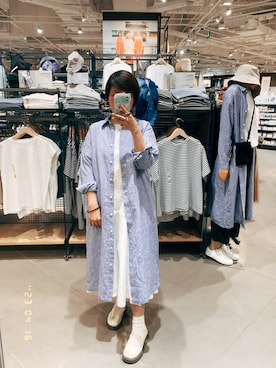 「MUJI Labo（ムジラボ）のアイテム（ワンピース/ドレス）」を使った、哎呦花卷さん（レディース・162cm）の春コーディネート