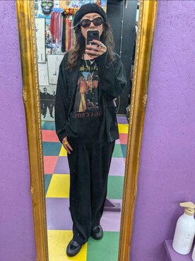 「dj hondaのアイテム（Tシャツ/カットソー、ブラック系）」を使った、みーやさん（メンズ・181cm）の夏コーディネート