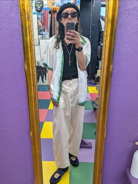 「ZARA（ザラ）のアイテム（シャツ/ブラウス、ホワイト系）」を使った、みーやさん（メンズ・181cm）の秋コーディネート