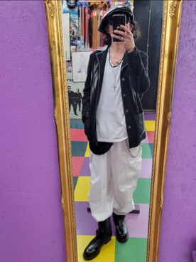 「BACK BONE THE BASIS（バックボーンザベイシス）のアイテム（テーラードジャケット）」を使った、みーやさん（メンズ・181cm）の春コーディネート