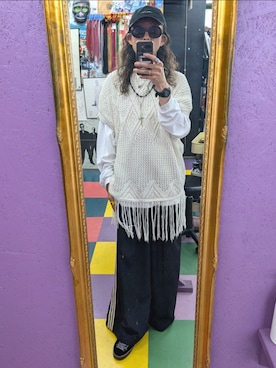 「ZARA（ザラ）のアイテム（ベスト、ホワイト系）」を使った、みーやさん（メンズ・181cm）の夏コーディネート
