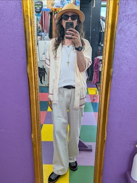 「ZARA（ザラ）のアイテム（シャツ/ブラウス、ホワイト系）」を使った、みーやさん（メンズ・181cm）の夏コーディネート