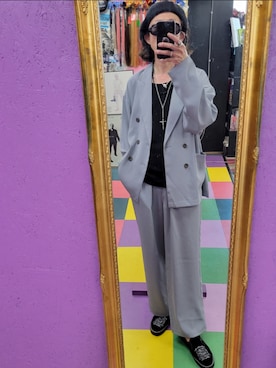 「no brand（ノーブランド）のアイテム（セットアップ）」を使った、みーやさん（メンズ・181cm）の春コーディネート