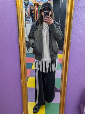 「アイテム（MA-1）」を使った、みーやさん（メンズ・181cm）の冬コーディネート