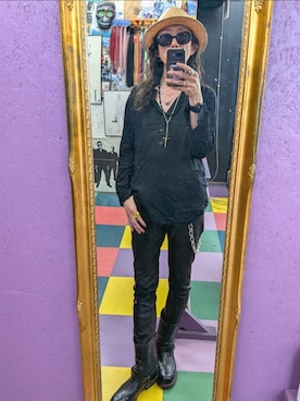 「RED WING（レッドウィング）のアイテム（ブーツ、ブラック系）」を使った、みーやさん（メンズ・181cm）の夏コーディネート
