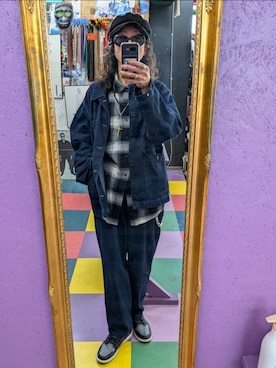 「アイテム（セットアップ）」を使った、みーやさん（メンズ・181cm）の秋コーディネート