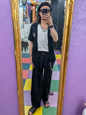 「RUDE GALLERY（ルードギャラリー）のアイテム」を使った、みーやさん（メンズ・181cm）の夏コーディネート