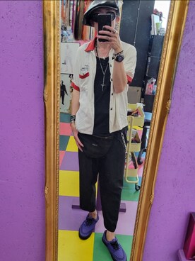 「Dry Bones（ドライボーンズ）のアイテム（トップス）」を使った、みーやさん（メンズ・181cm）の夏コーディネート