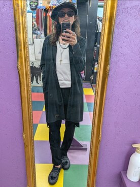 「SUNDINISTA EXPERIENCEのアイテム（その他アウター、ブラック系）」を使った、みーやさん（メンズ・181cm）の春コーディネート