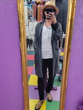「H&M（エイチ・アンド・エム）のアイテム（スラックス）」を使った、みーやさん（メンズ・181cm）の春コーディネート