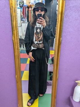 「Bjorkのアイテム（Tシャツ/カットソー、ホワイト系）」を使った、みーやさん（メンズ・181cm）の春コーディネート