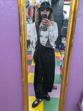 「Bjorkのアイテム（Tシャツ/カットソー、ホワイト系）」を使った、みーやさん（メンズ・181cm）の夏コーディネート