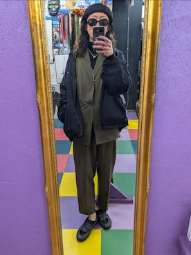 「アイテム（セットアップ）」を使った、みーやさん（メンズ・181cm）の冬コーディネート