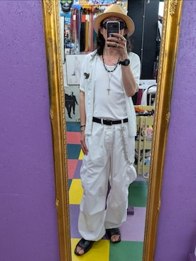 「RUDE GALLERY（ルードギャラリー）のアイテム」を使った、みーやさん（メンズ・181cm）の夏コーディネート