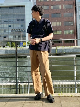 「アイテム（バックパック/リュック）」を使った、 ごりゅーさん（メンズ・177cm）の夏コーディネート