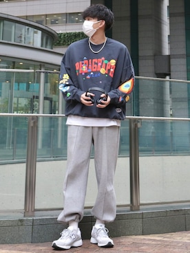 スウェットパンツを使った 韓国ファッション の人気ファッションコーディネート Wear