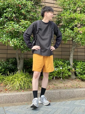 「Ocean Pacific（オーシャンパシフィック）の『別注』OCEAN PACIFIC×Sonny Label コーデュロイイージーショーツ（その他パンツ）」を使った、 ごりゅーさん（メンズ・177cm）の夏コーディネート