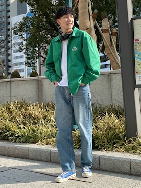 「U.S. POLO ASSN.（ユーエスポロアッスン）のU.S. POLO ASSN. /ユーエスポロアッスン 別注ワンポイント刺繍 ビッグシルエット長袖カットソー（Tシャツ/カットソー）」を使った、 ごりゅーさん（メンズ・177cm）の冬コーディネート