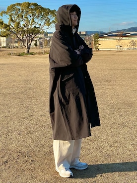 「Uiscel（ユイセル）のアイテム（モッズコート）」を使った、 ごりゅーさん（メンズ・177cm）の冬コーディネート