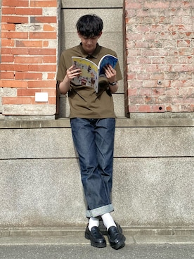 「URBAN RESEARCH ROSSO MEN（アーバンリサーチロッソメン）の『XLサイズあり』『抗菌/防臭』ハイパフォーマンスコットン天竺ポロシャツ（ポロシャツ）」を使った、 ごりゅーさん（メンズ・177cm）の夏コーディネート