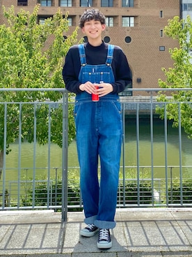 「秋トレンド2021」｜「アイテム（サロペット/オーバーオール）」を使った、 ごりゅーさん（メンズ・177cm）の秋コーディネート
